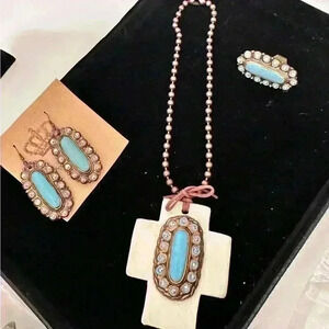 D'Vine Designs~Copper ColorFaux Turquoise~Rhinestones Jewelry 19 Pieces  (300) *